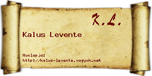 Kalus Levente névjegykártya